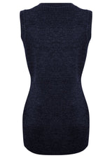 Navy 4XL Advatex Ladies Varesa Vest with a sleek design, double knit construction, front pockets, and polished tubular hem.