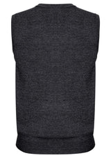 Men's Advatex Varesa Vest in charcoal, featuring a double knit design, crafted from a warm wool-acrylic blend for stylish comfort.