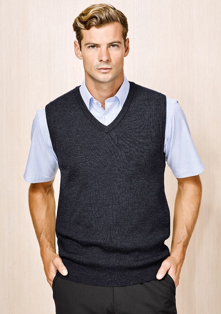 Advatex Men's Varesa Vest in Charcoal, Medium size, showcasing a sleek, double knit design perfect for versatile layering.