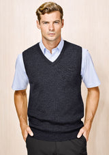 Advatex Men's Varesa Vest in Charcoal, Medium size, showcasing a sleek, double knit design perfect for versatile layering.