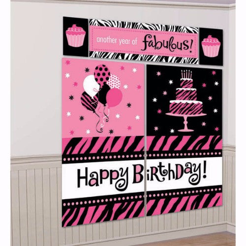 Vibrant Scene Setter Kit with 5 decorative pieces, perfect for birthdays and celebrations, creating a festive backdrop.