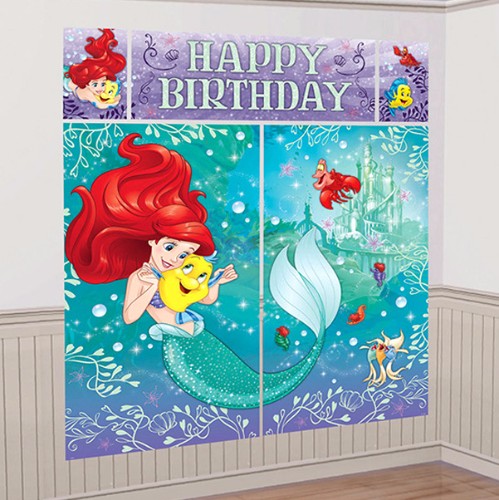 Vibrant Ariel Dream Big Scene Setter pack of 5, perfect for transforming party spaces into a magical underwater adventure.