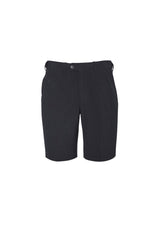 Advatex Mens Adjustable Waist Short in Charcoal, featuring a hidden elastic band for comfort and versatility. Ideal for professionals.