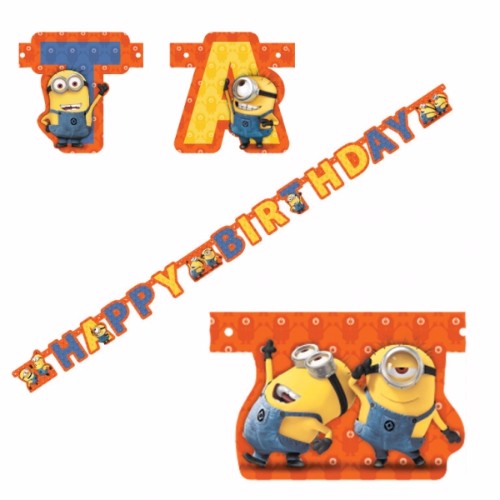 Vibrant Minions Jointed Banner featuring favorite yellow characters, perfect for kids' parties and celebrations.