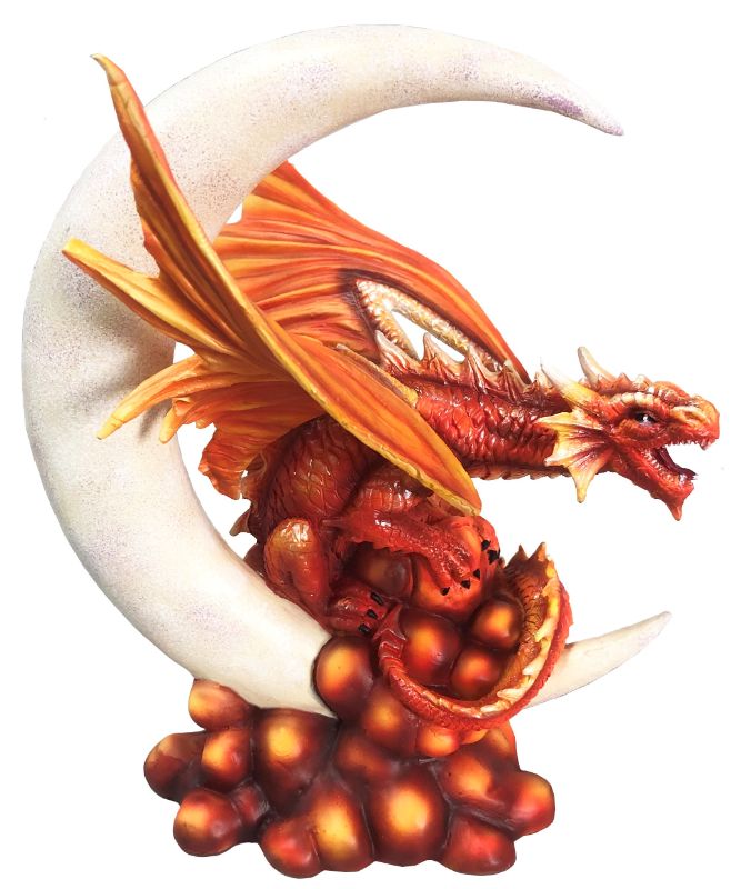 Ornament - Crescent Moon Dragon Red (18cm)