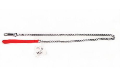 Durable 3mm thick dog lead with chain, 1.2m long; lightweight and secure for comfortable walks, sold as a pair.