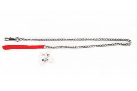 Durable 3mm thick dog lead with chain, 1.2m long; lightweight and secure for comfortable walks, sold as a pair.