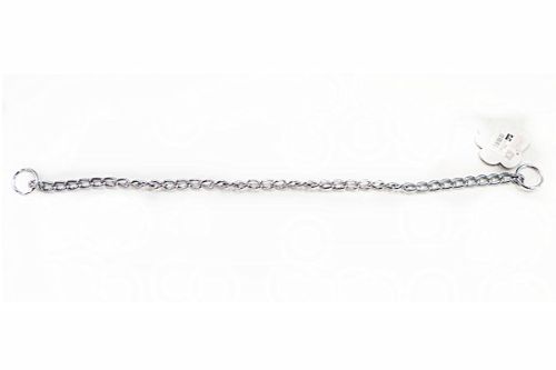 Durable 3mm x 60cm dog chain with dual rings for versatile leash attachment; ideal for safety and style during walks.