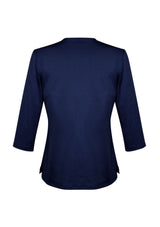 Advatex Ladies Abby 3/4 Sleeve Knit Top in Patriot Blue, semi-fitted stretch with keyhole front, ideal for casual or business wear.