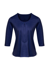 Advatex Ladies Abby 3/4 Sleeve Knit Top in Patriot Blue featuring keyhole front, made from soft antimicrobial fabric.