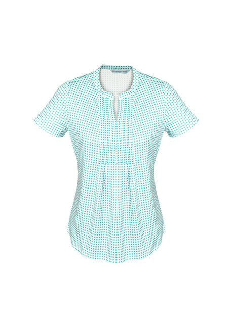 Advatex Ladies Sandy Linear Pleat Knit Top in Dynasty Green, featuring a semi-fitted design and elegant pleat detail.