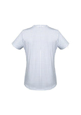 Advatex Ladies Sandy Linear Pleat Knit Top in Navy, semi-fitted with pleat front detail and antimicrobial fabric.