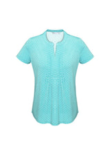 Advatex Ladies Ella Diamond Pleat Knit Top in Dynasty Green features a stylish pleat front, 95% polyester blend for comfort.