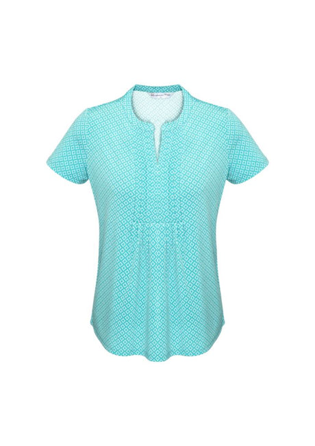 Advatex Ladies Ella Diamond Pleat Knit Top in Dynasty Green features a stylish pleat front, 95% polyester blend for comfort.