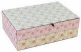 Elegant rose glass large drawer chest with one drawer and opening top, perfect for chic storage and organization.