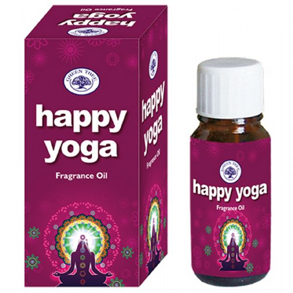 Green Tree Happy Yoga Oil 10ml: premium essential oil for enhancing meditation and relaxation during yoga practice.