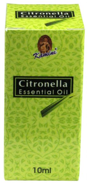 10ml bottle of Kamini Citronella Aroma Oil, ideal for insect repellent, relaxation, and enhancing home ambiance.