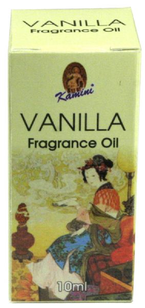 Kamini Vanilla Aroma Oil in a 10ml bottle, offering soothing scents for relaxation and aromatherapy.