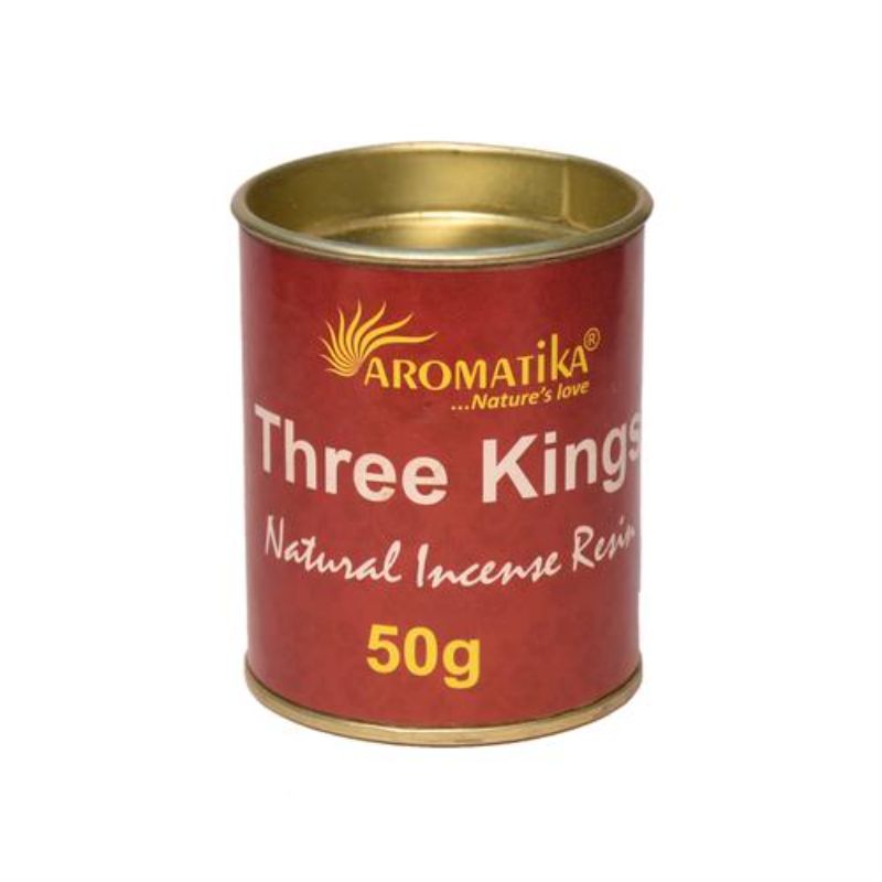 Aromatika 3 Kings Resin incense, 50g, ideal for meditation and purification with a rich, earthy fragrance.