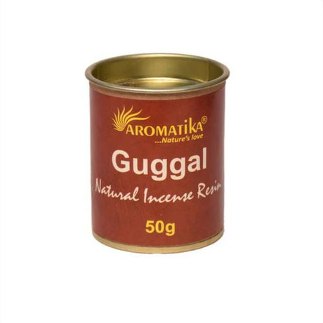 Aromatika Guggal Resin 50g, natural incense for relaxation, meditation, and air purification with rich, earthy aroma.