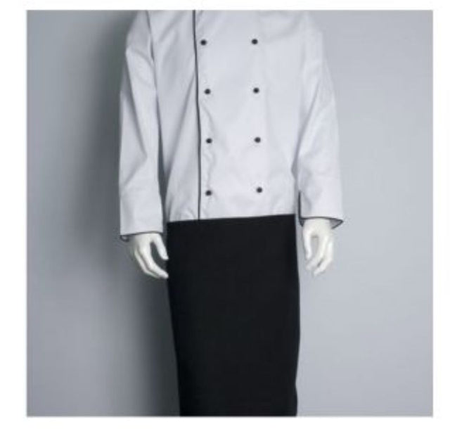 White waist apron with pocket, 72cm long, perfect for chefs and waitstaff, combining elegance with functionality.