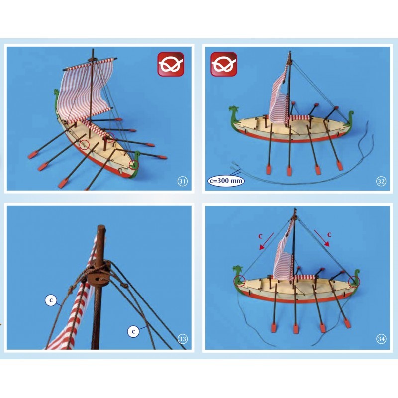 Viking ship model kit for kids aged 8+, featuring laser-cut parts, paint, and sails for creative building fun.