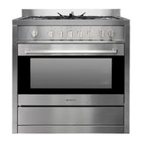 Sleek Parmco 900mm Full Gas Cooker with 4 burners, 107L oven, flame protection, and stylish stainless steel finish.