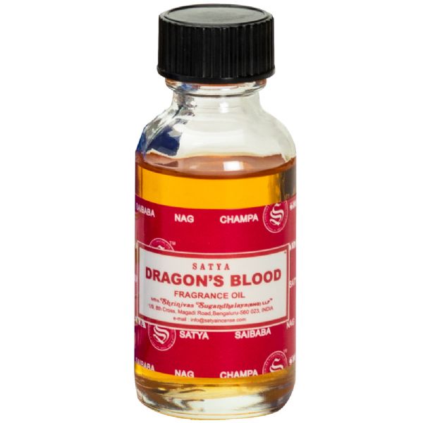 Satya Dragon's Blood Fragrance Oil 30ml, earthy scent for relaxation, perfect for oil diffusers and creating serene spaces.