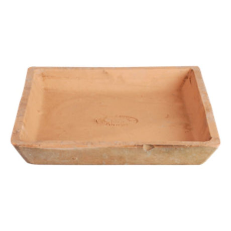 Stylish AT Square Saucer, 20x20x3cm, crafted for plant care, mimics Tuscan pottery, protects surfaces while enhancing decor.