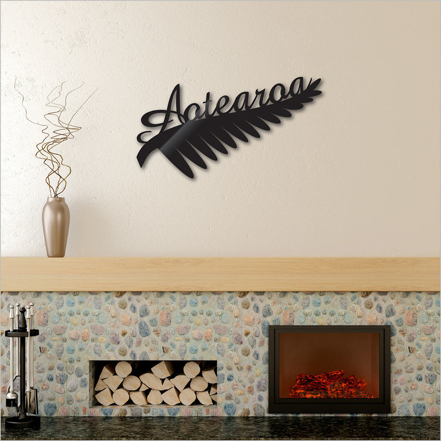 Stunning Silver Fern Aotearoa Wall Art in 4mm ACM, ideal for indoor/outdoor use, showcasing New Zealand's cultural beauty.
