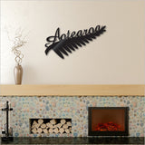 Stunning Silver Fern Aotearoa Wall Art in 4mm ACM, ideal for indoor/outdoor use, showcasing New Zealand's cultural beauty.