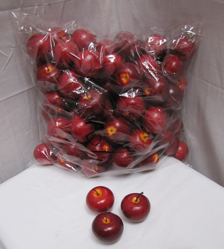 Medium artificial burgundy apple, 4.5 x 5.5 x 5.5 cm, vibrant and realistic decor for home or retail displays.