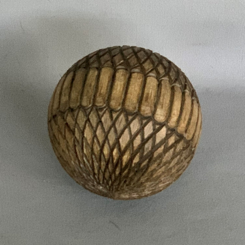 Wood Look Ball Ornament (10cm) adds rustic elegance to decor, perfect for seasonal or everyday styling with a realistic finish.