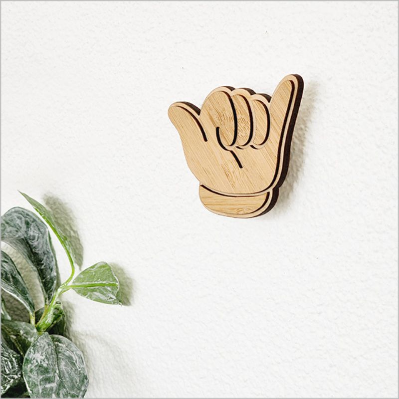 Eco-friendly bamboo wall hook, 6.5cm, perfect for hanging clothes, towels, and bags, designed for easy installation.