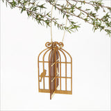 Elegant bamboo birdcage ornament, 66 x 100 mm, perfect for unique home decor and eco-friendly styling.