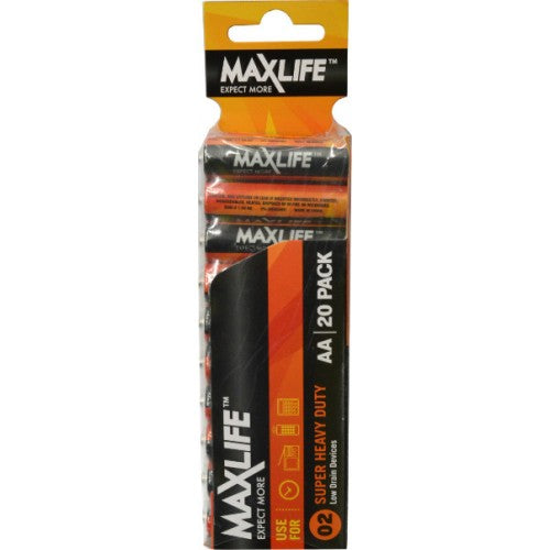 Max-Life Batteries Super Heavy Duty AA 20-Pack