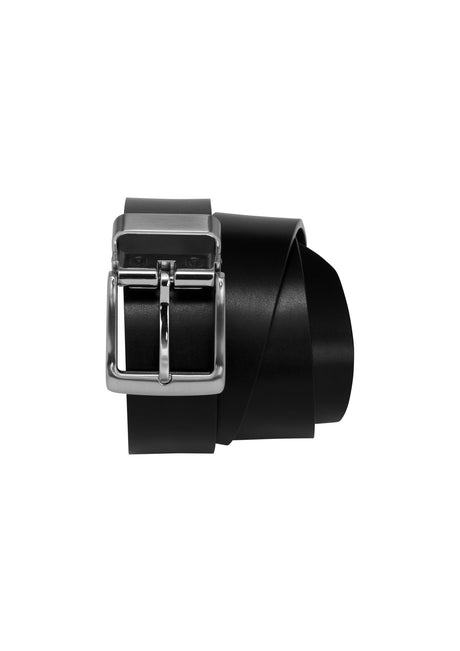 Mens Standard Belt in Black/Brown, size 127, featuring a reversible buckle for versatility and a sleek contemporary design.