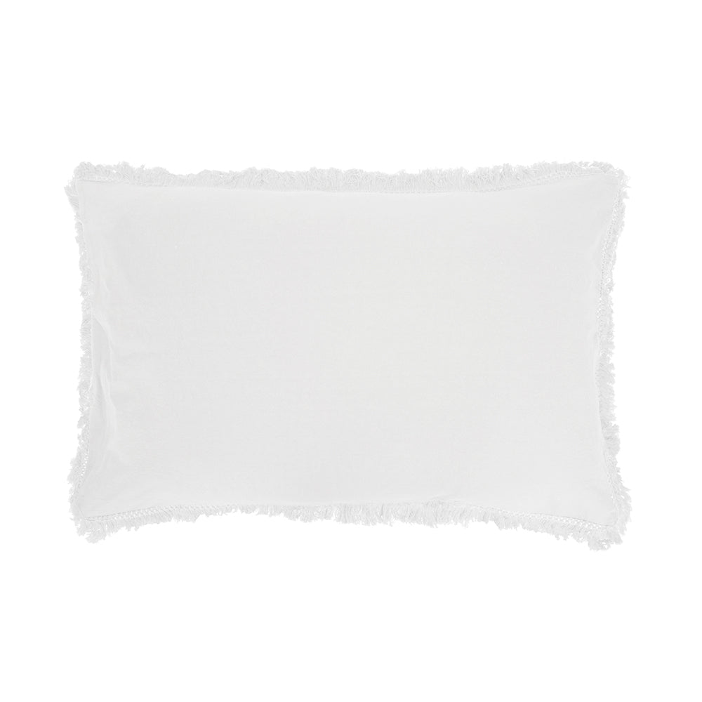 Elegant white cotton coverlet set with tufted shell pattern and fringed edges, includes two pillowcases for single/double beds.