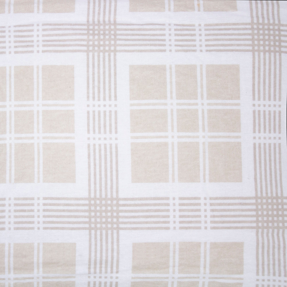 Cozy Enid Flannelette Queen Sheet Set featuring soft 100% cotton, brushed texture, and modern geometric design in neutral tones.