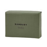 King Sheet Set in Pinnacle Moss, made from eco-friendly Australian Cotton, includes fitted sheet, flat sheet, and pillowcases.