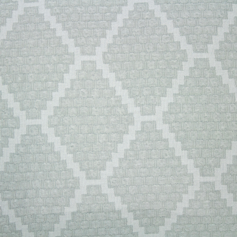 Elegant light sage green quilt cover set with jacquard texture and diamond pattern; includes king size cover and pillowcases.