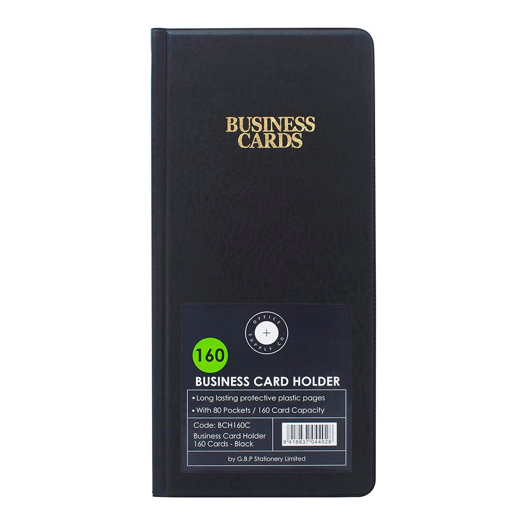 OSC Business Card Holder Black 160 cards