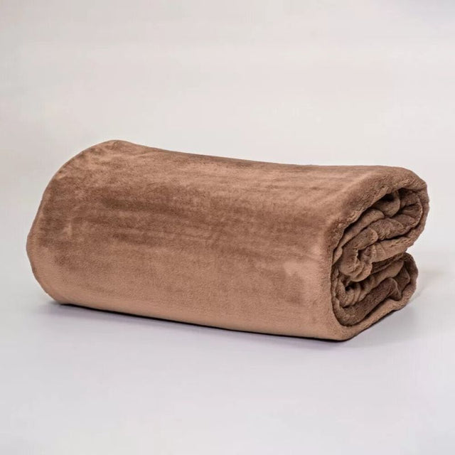 Soft coral hazelnut fleece blanket for cots, hypoallergenic, machine washable, 400gsm, perfect for cozy naps and decor.