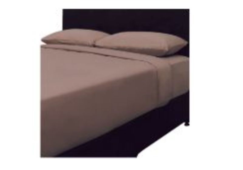 Taupe Weavers Premium Super King Flat Sheet, 50% cotton blend, 220 thread count, wrinkle-resistant, soft, and durable.