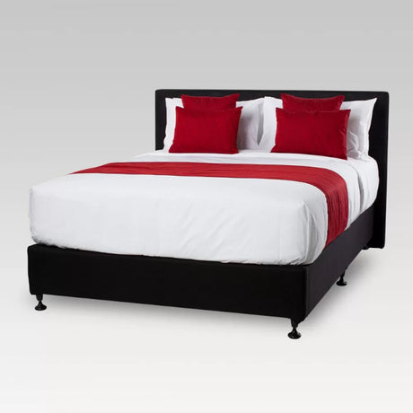 Luxurious reversible bed runner featuring a soft wave pattern, designed for Queen beds in vibrant ruby color.