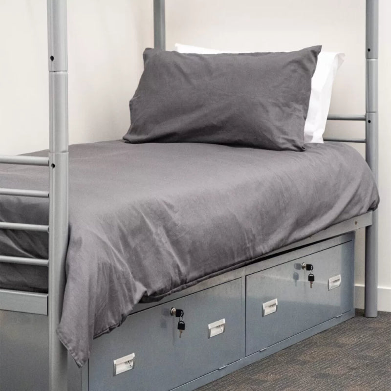 Single duvet cover in deep charcoal, featuring soft 160TC fabric for durability and modern style, perfect for all seasons.