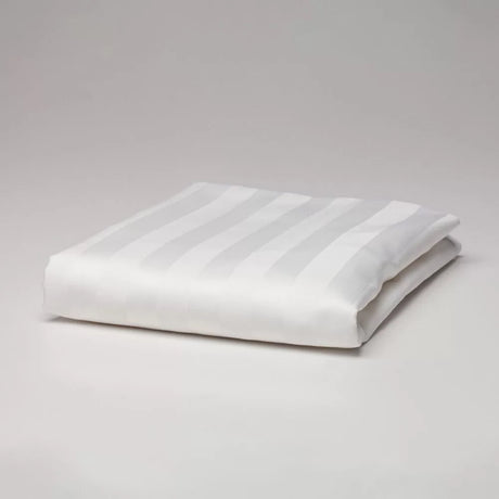 Luxurious Euro pillow slip with 20mm white sateen stripe, crafted from 50% cotton and 50% polyester for comfort and elegance.