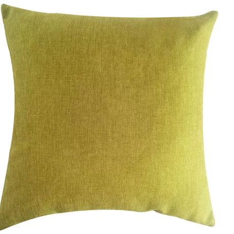 Vibrant 45x45cm lime green cushion cover with inner, featuring durable polyester and a full-length zipper for easy care.