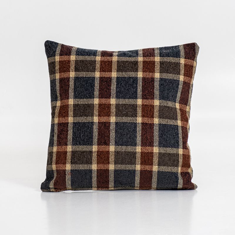Harris Grid Cushion Cover with Inner - Red/Grey
