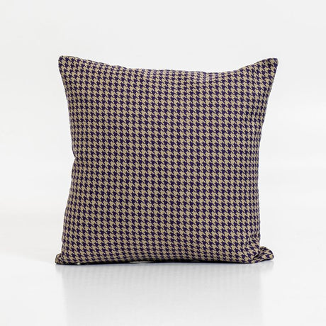 Harris Houndstooth Cushion Cover in Purple/Brown, featuring a classic pattern for stylish, comfortable home decor.